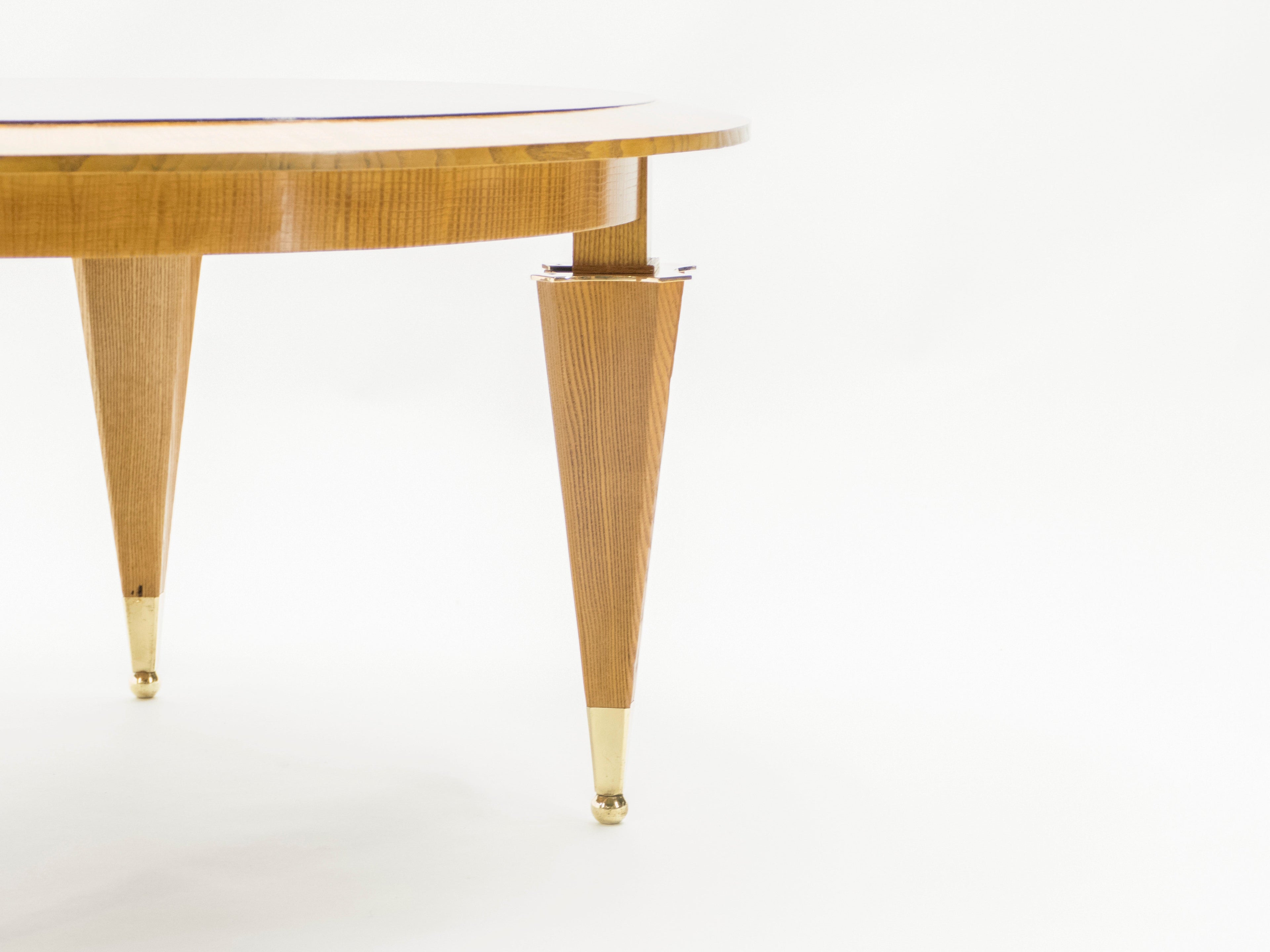 André Arbus ash wood neoclassical coffee table 1940s