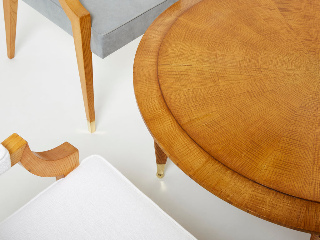 André Arbus ash wood neoclassical coffee table 1940s