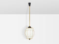 Angelo Lelii for Arredoluce opaline glass brass metal chandelier 1958