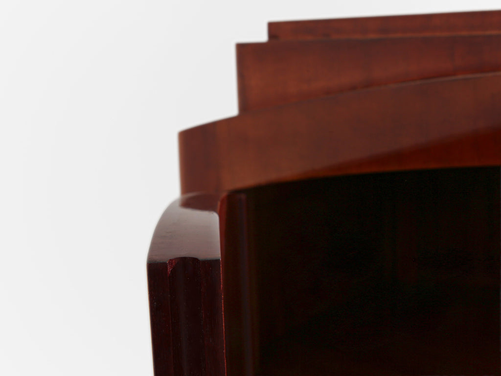 Jules Leleu mahogany cabinet nickeled metal 1930