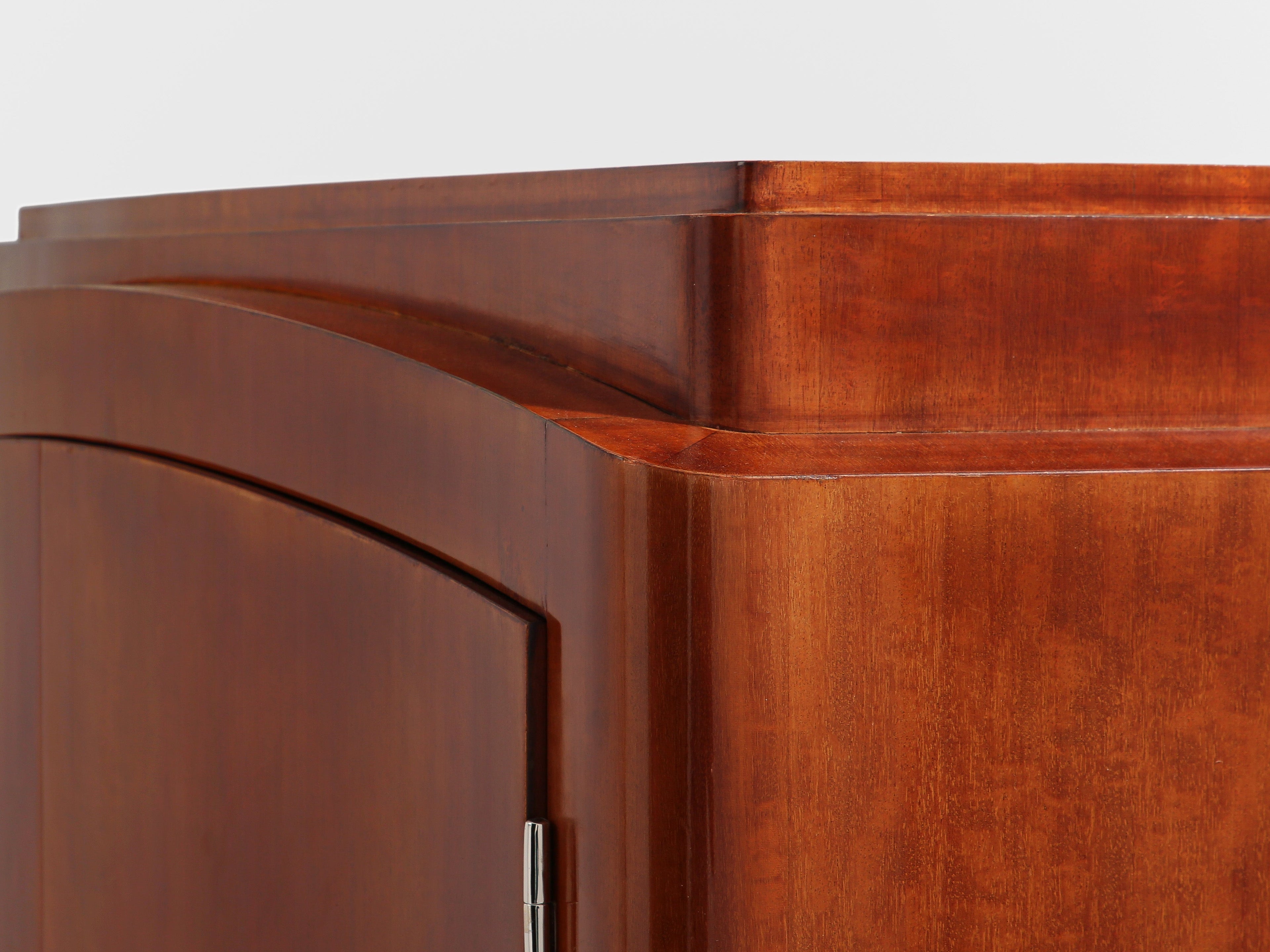 Jules Leleu mahogany cabinet nickeled metal 1930