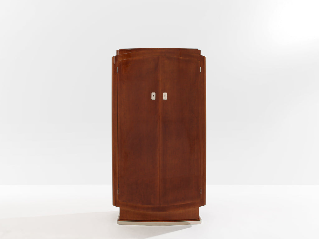 Jules Leleu mahogany cabinet nickeled metal 1930