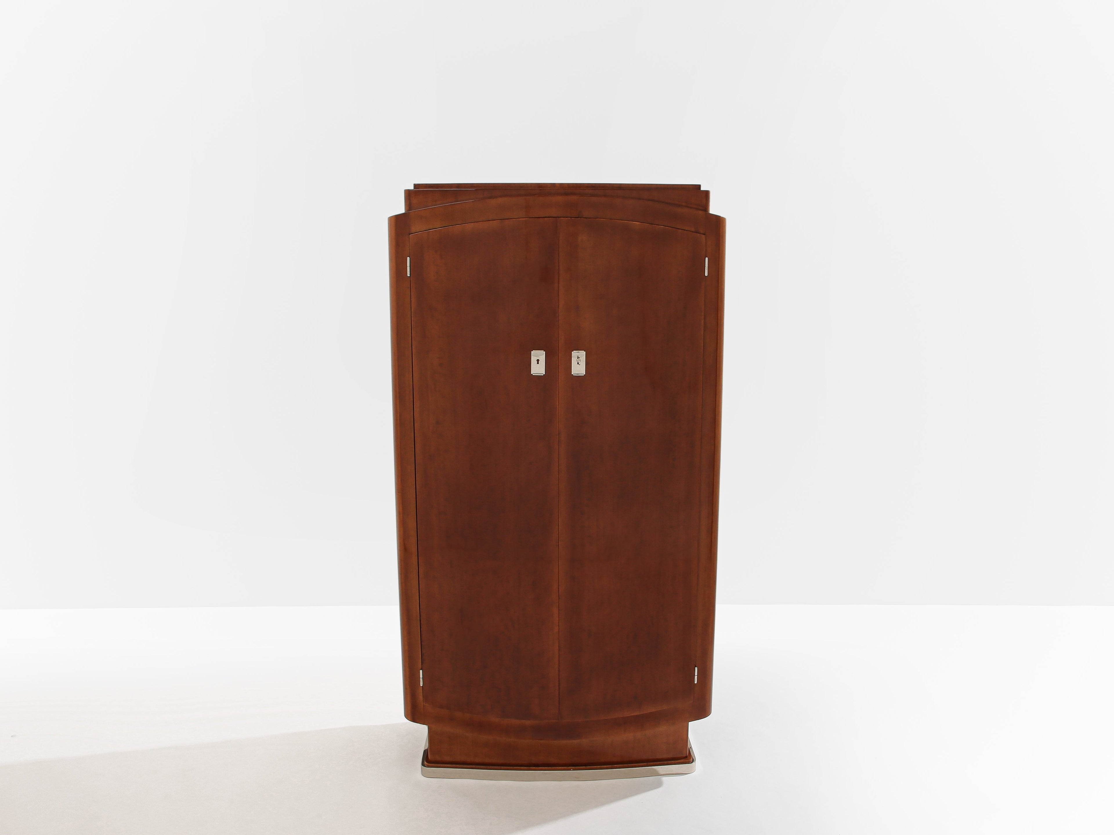 Jules Leleu mahogany cabinet nickeled metal 1930