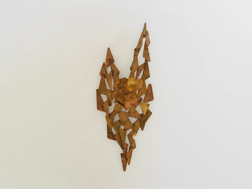 Auguste fix patinated metal wall light sculpture 1970s