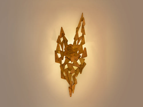 Auguste fix patinated metal wall light sculpture 1970s