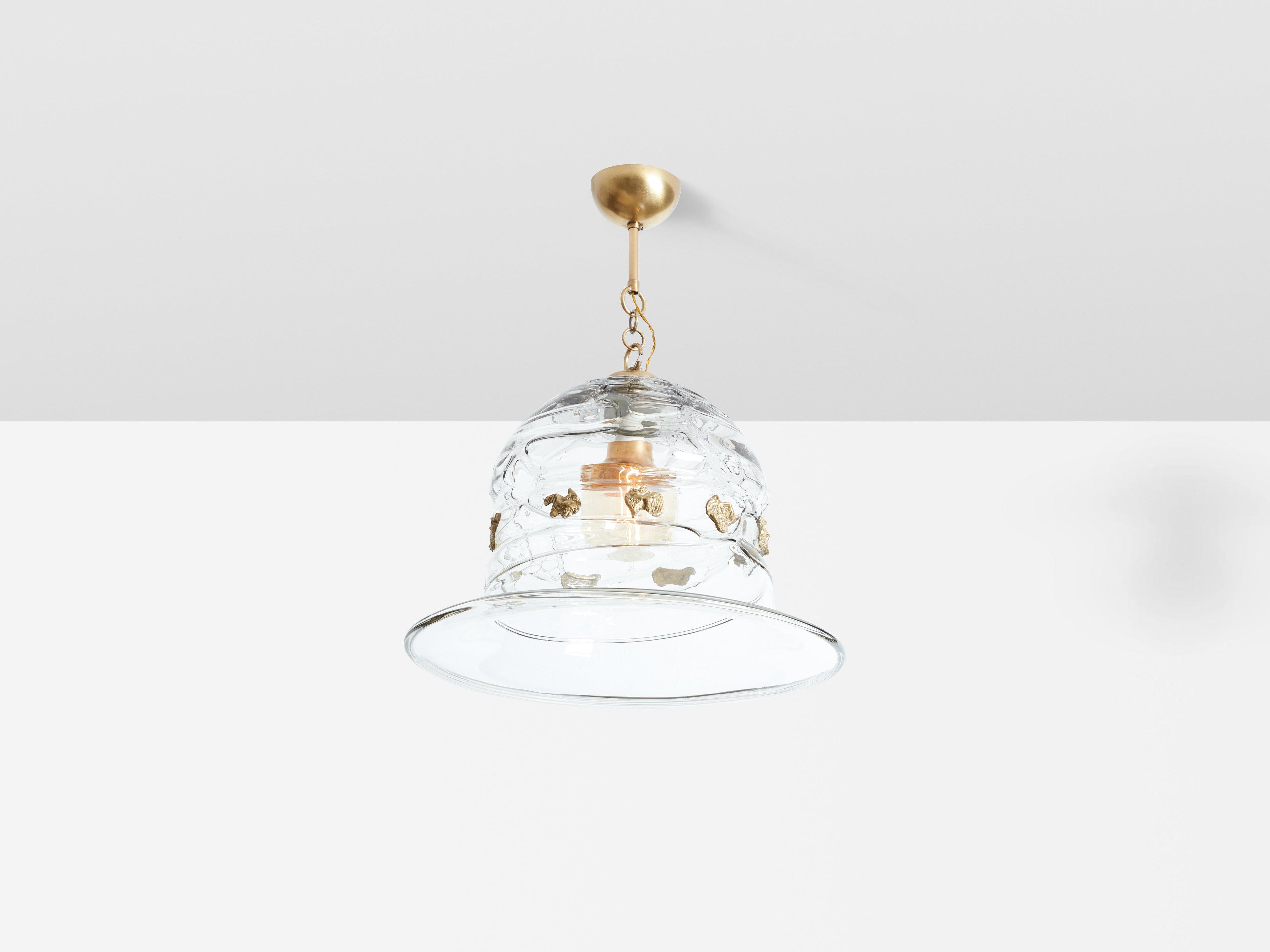 Barovier & Toso Murano Glass and Bronze Chandelier 1940