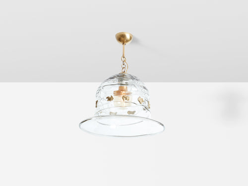 Barovier & Toso Murano Glass and Bronze Chandelier 1940