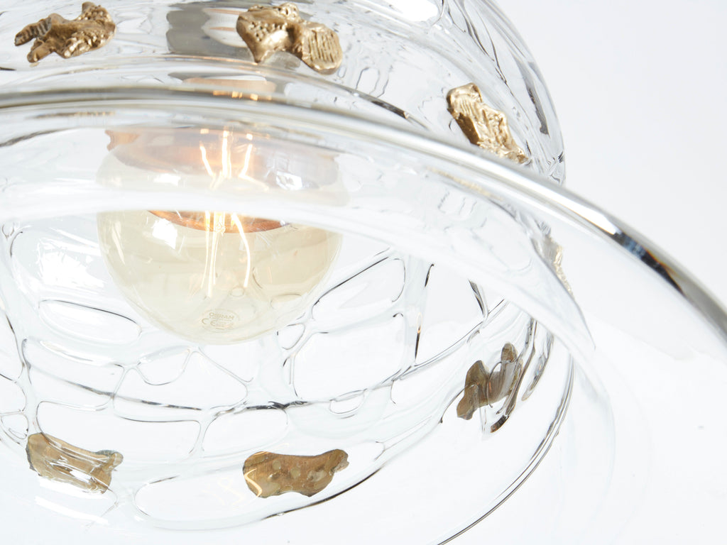 Barovier & Toso Murano Glass and Bronze Chandelier 1940