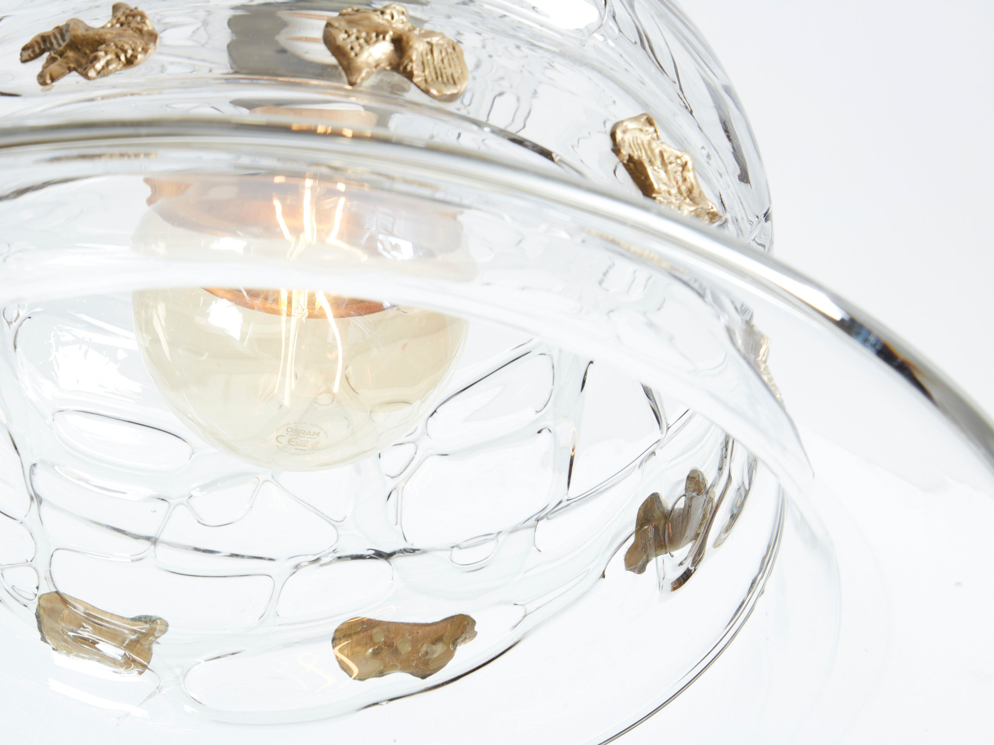 Barovier & Toso Murano Glass and Bronze Chandelier 1940
