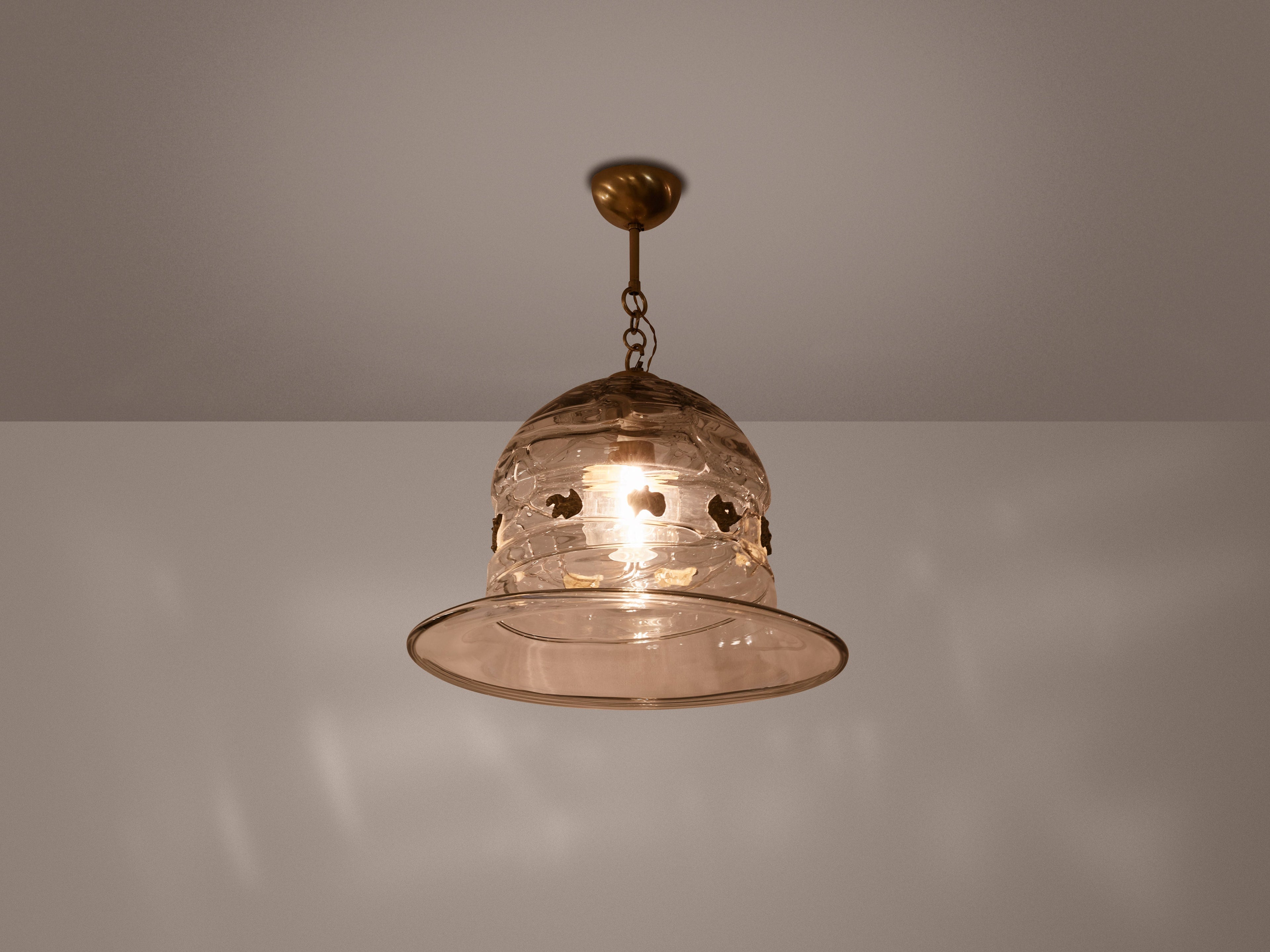 Barovier & Toso Murano Glass and Bronze Chandelier 1940
