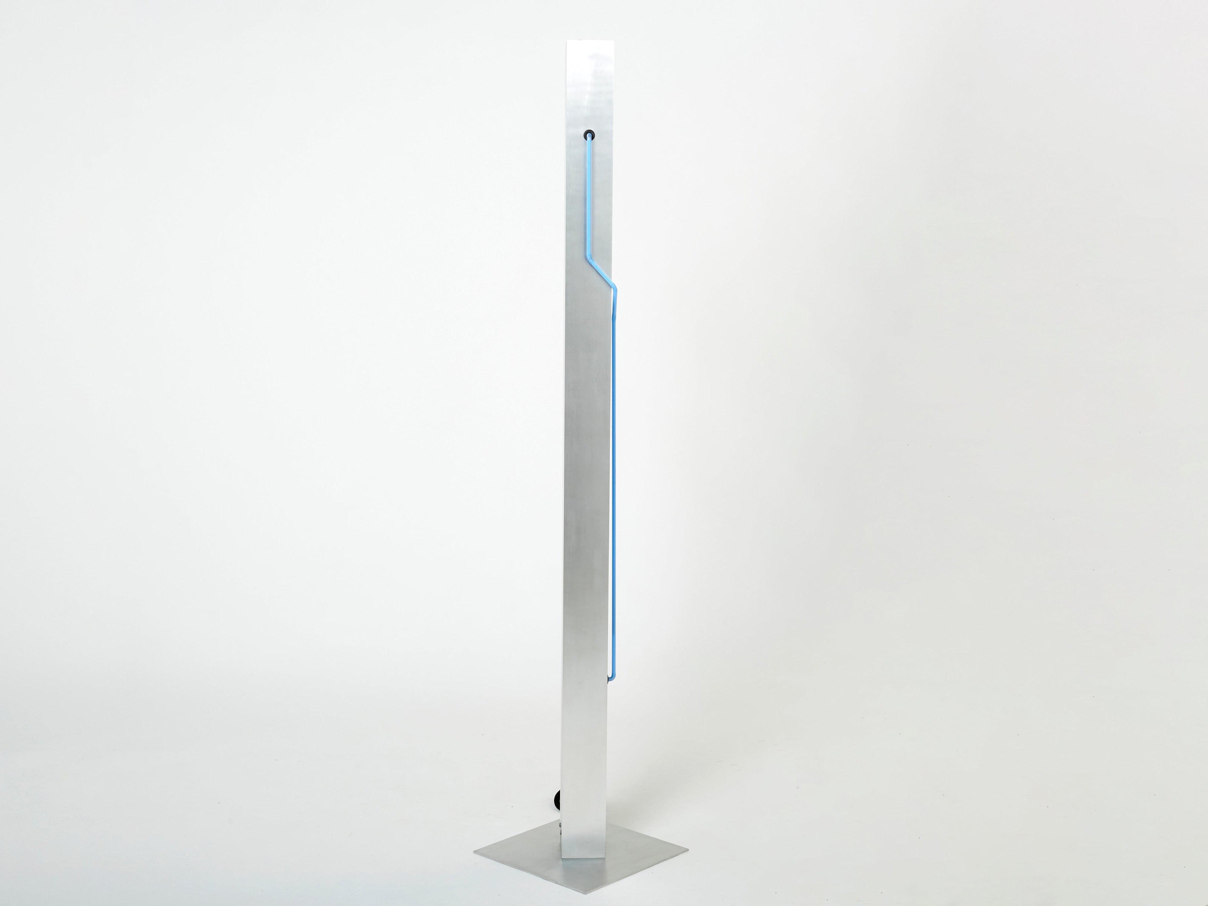 Blue Neon steel Floor Lamp by Rudi Stern and Dan Chelsea for Kovacs 1983