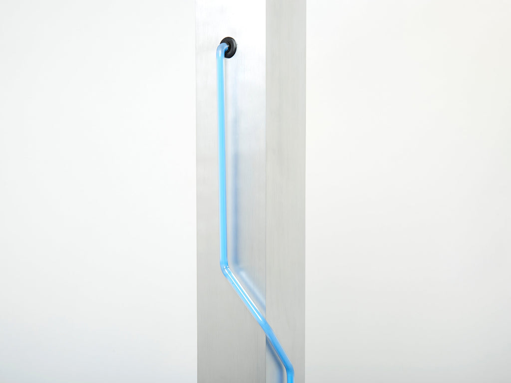 Blue Neon steel Floor Lamp by Rudi Stern and Dan Chelsea for Kovacs 1983