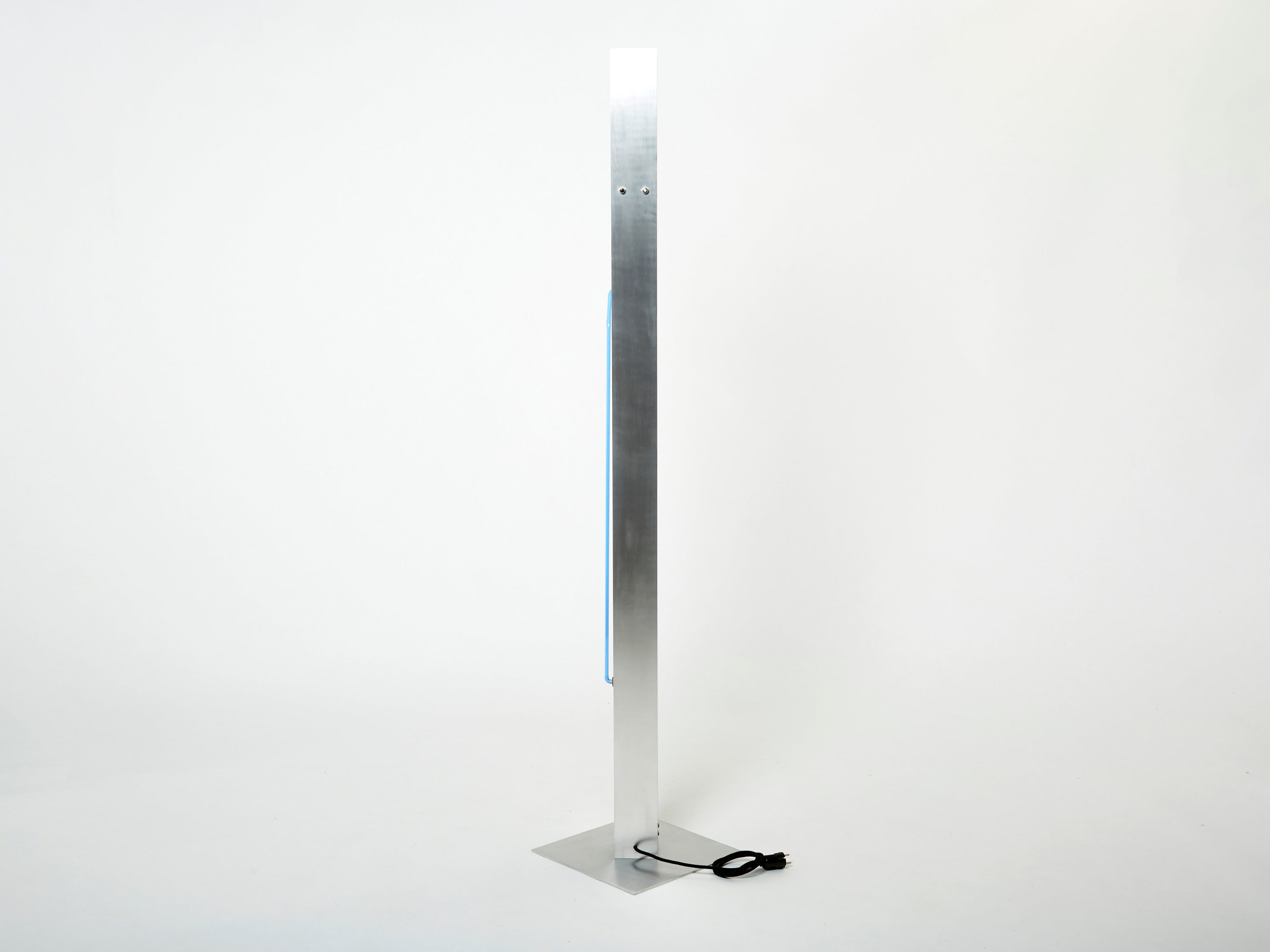 Blue Neon steel Floor Lamp by Rudi Stern and Dan Chelsea for Kovacs 1983
