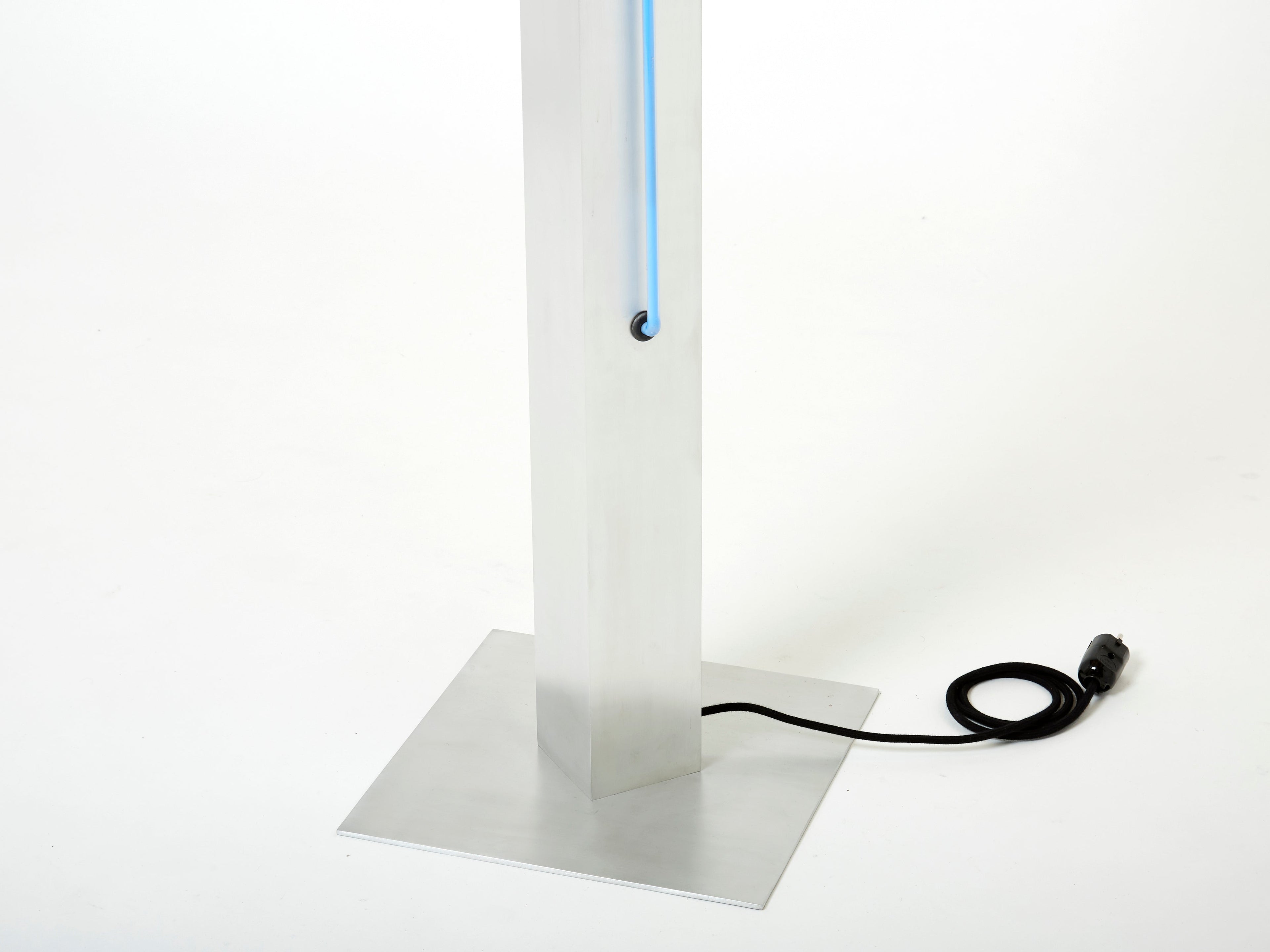 Blue Neon steel Floor Lamp by Rudi Stern and Dan Chelsea for Kovacs 1983