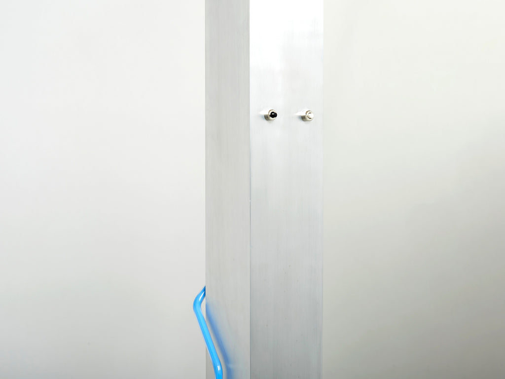 Blue Neon steel Floor Lamp by Rudi Stern and Dan Chelsea for Kovacs 1983