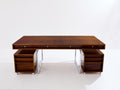 Bodil Kjaer rosewood chrome desk with cabinets Denmark 1960s