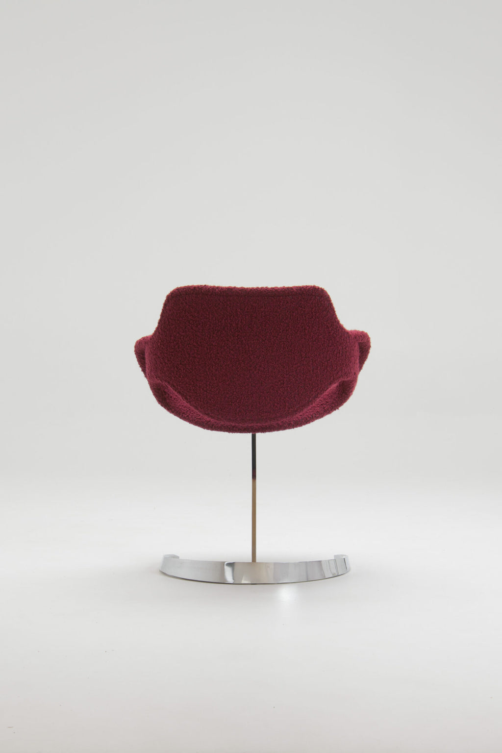 Boris Tabacoff Sculptural “Scimitar” Dining Set in Burgundy Bouclé