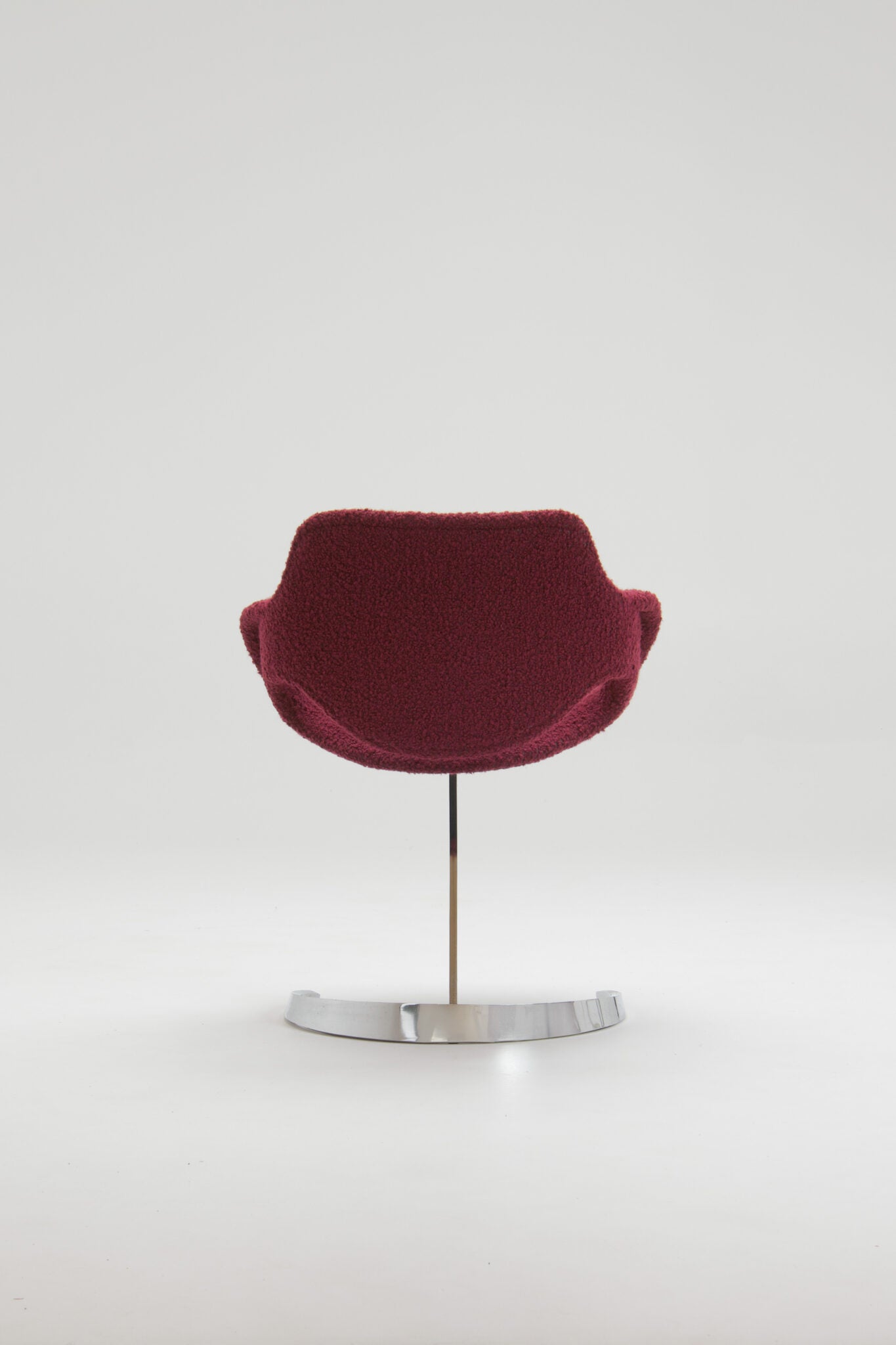 Boris Tabacoff Sculptural “Scimitar” Dining Set in Burgundy Bouclé