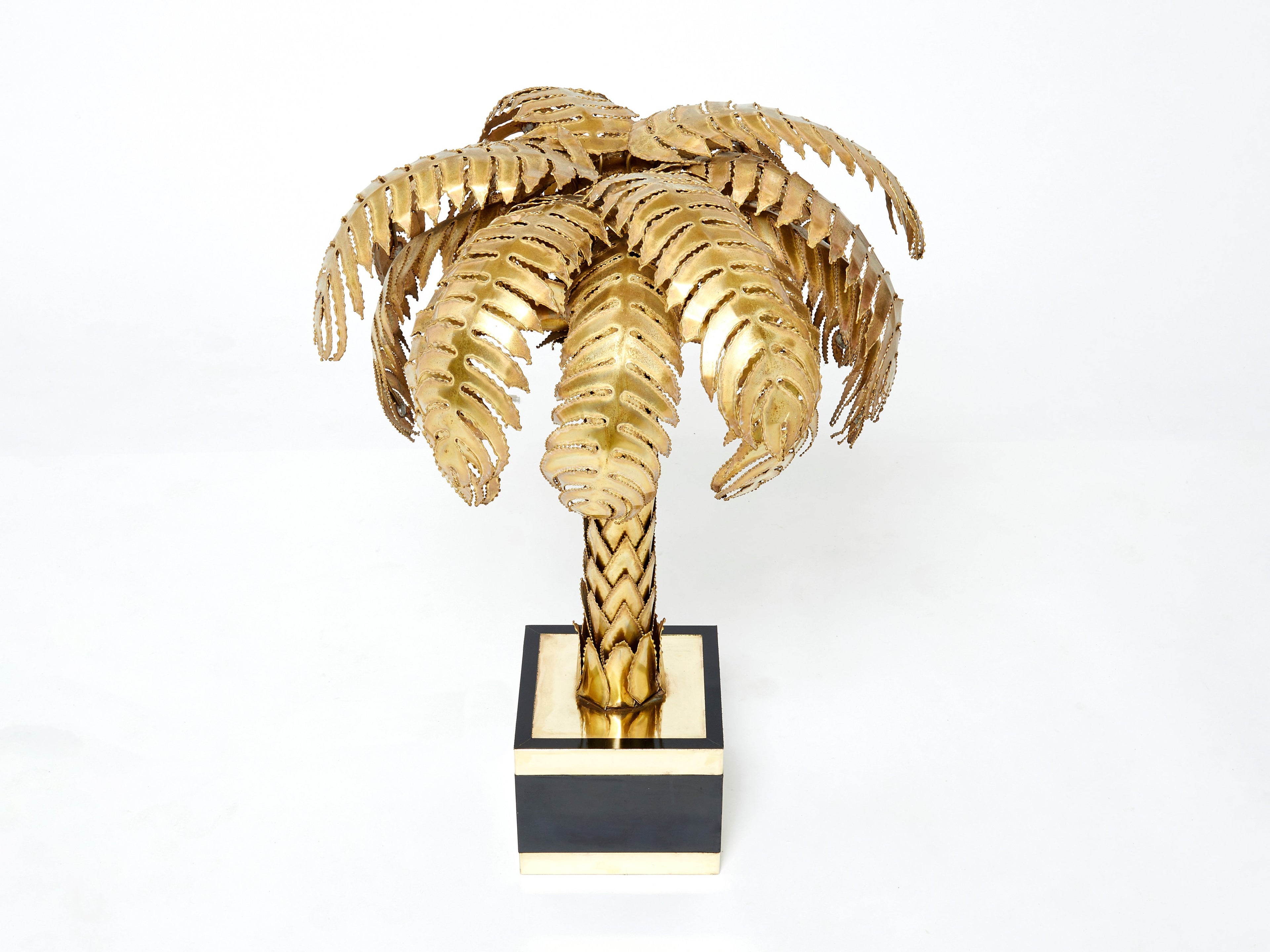 Brass palm tree lamp by Christian Techoueyres for Maison Jansen 1970s