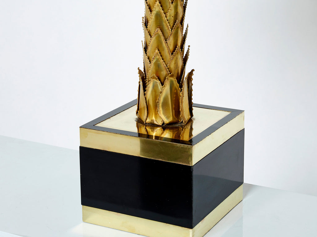 Brass palm tree lamp by Christian Techoueyres for Maison Jansen 1970s