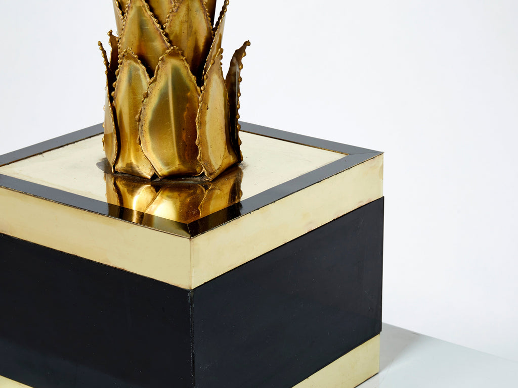 Brass palm tree lamp by Christian Techoueyres for Maison Jansen 1970s