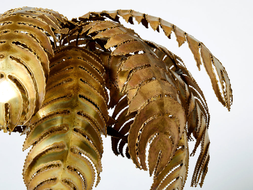 Brass palm tree lamp by Christian Techoueyres for Maison Jansen 1970s
