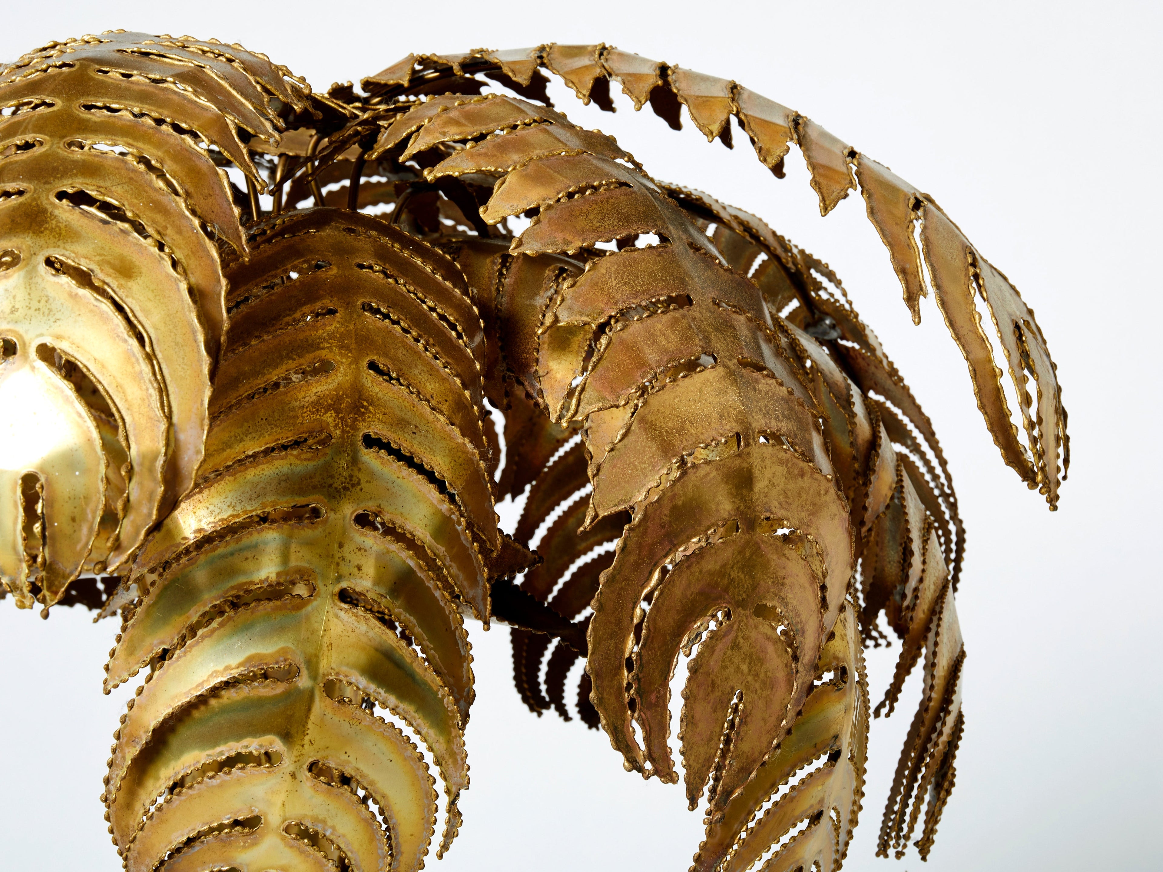 Brass palm tree lamp by Christian Techoueyres for Maison Jansen 1970s