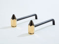 Brass pencil andirons wrought iron 1960s