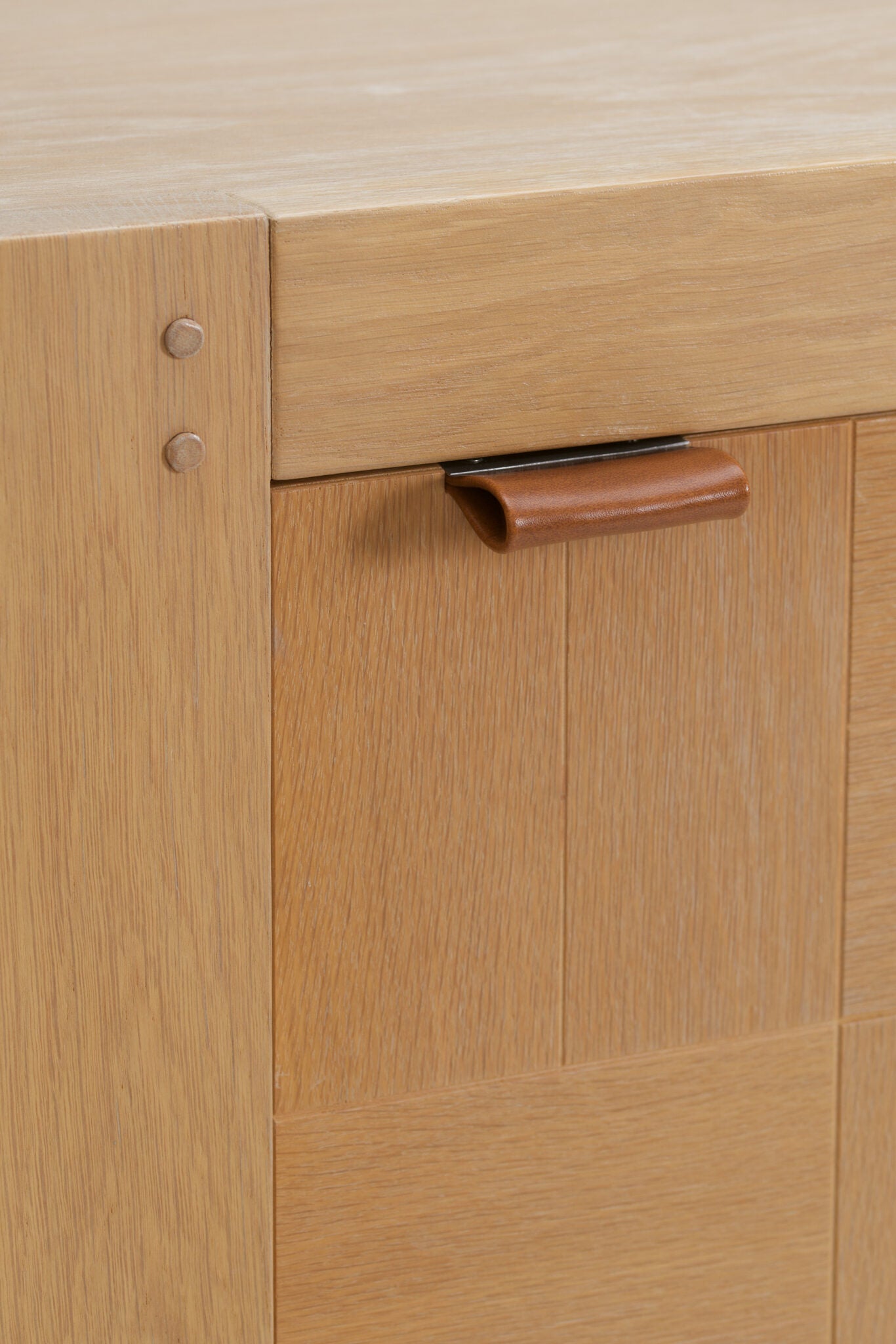 Frans Defour Brutalist graphical oak highboard