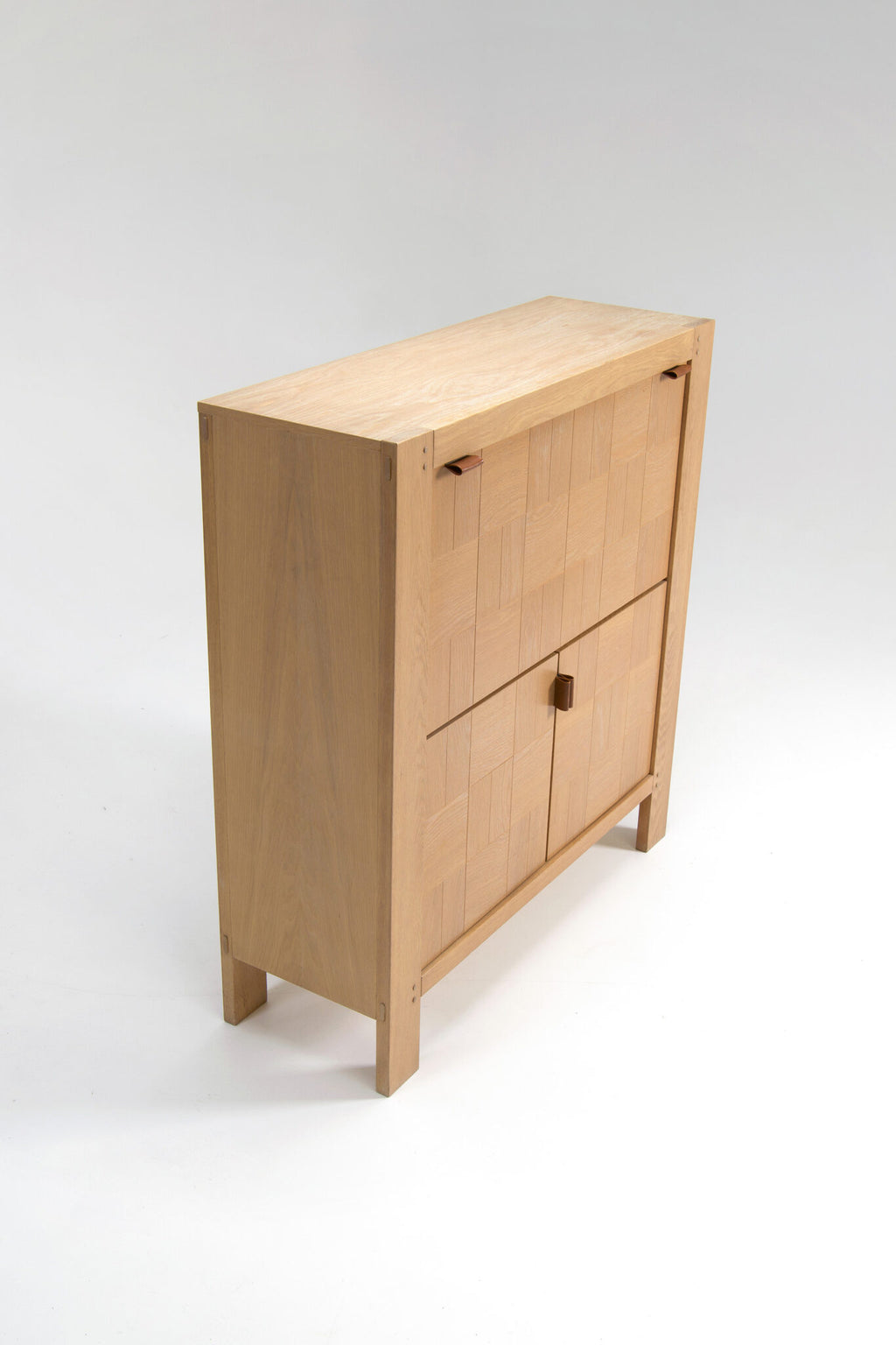 Frans Defour Brutalist graphical oak highboard