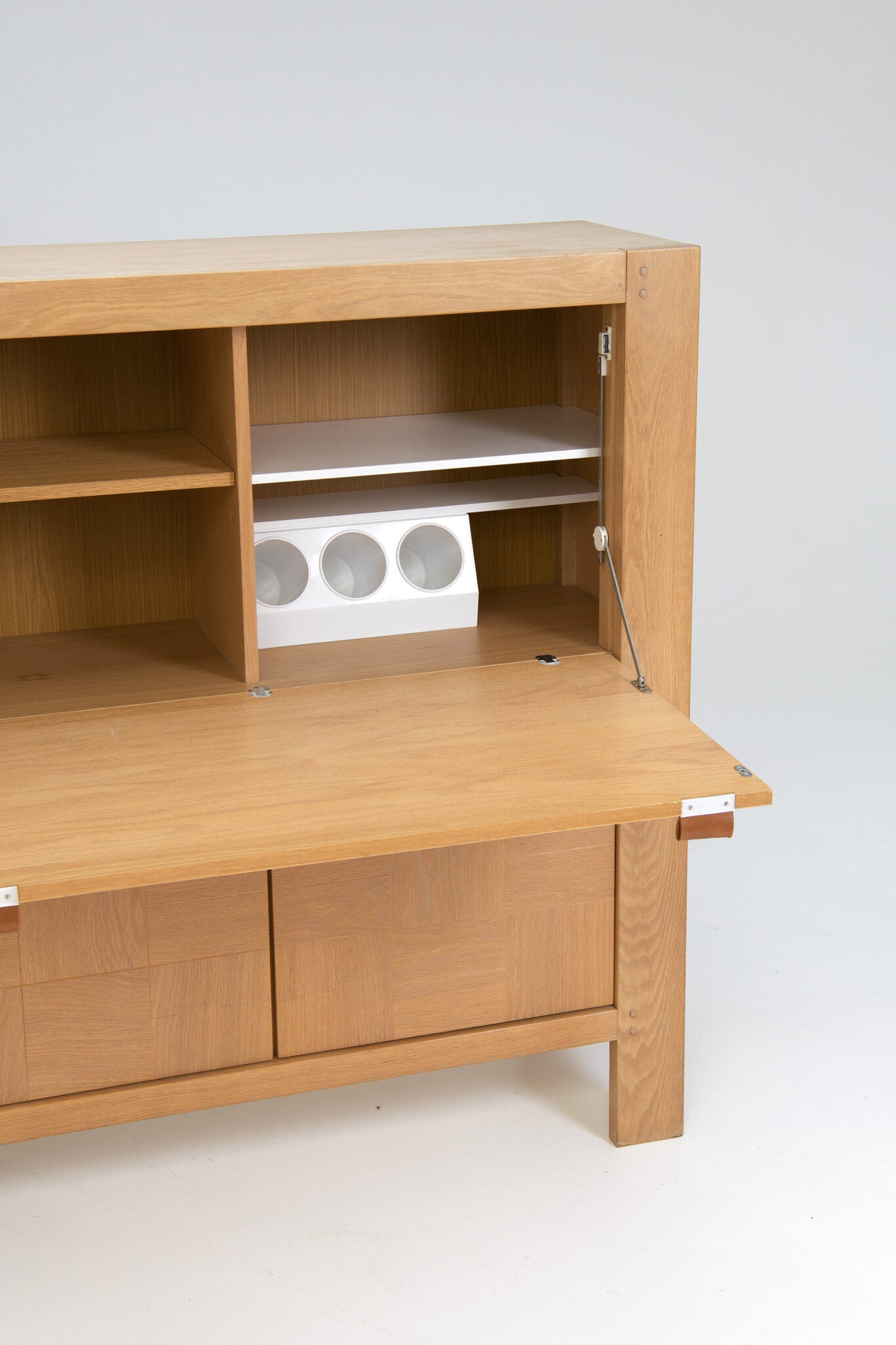 Frans Defour Brutalist graphical oak highboard