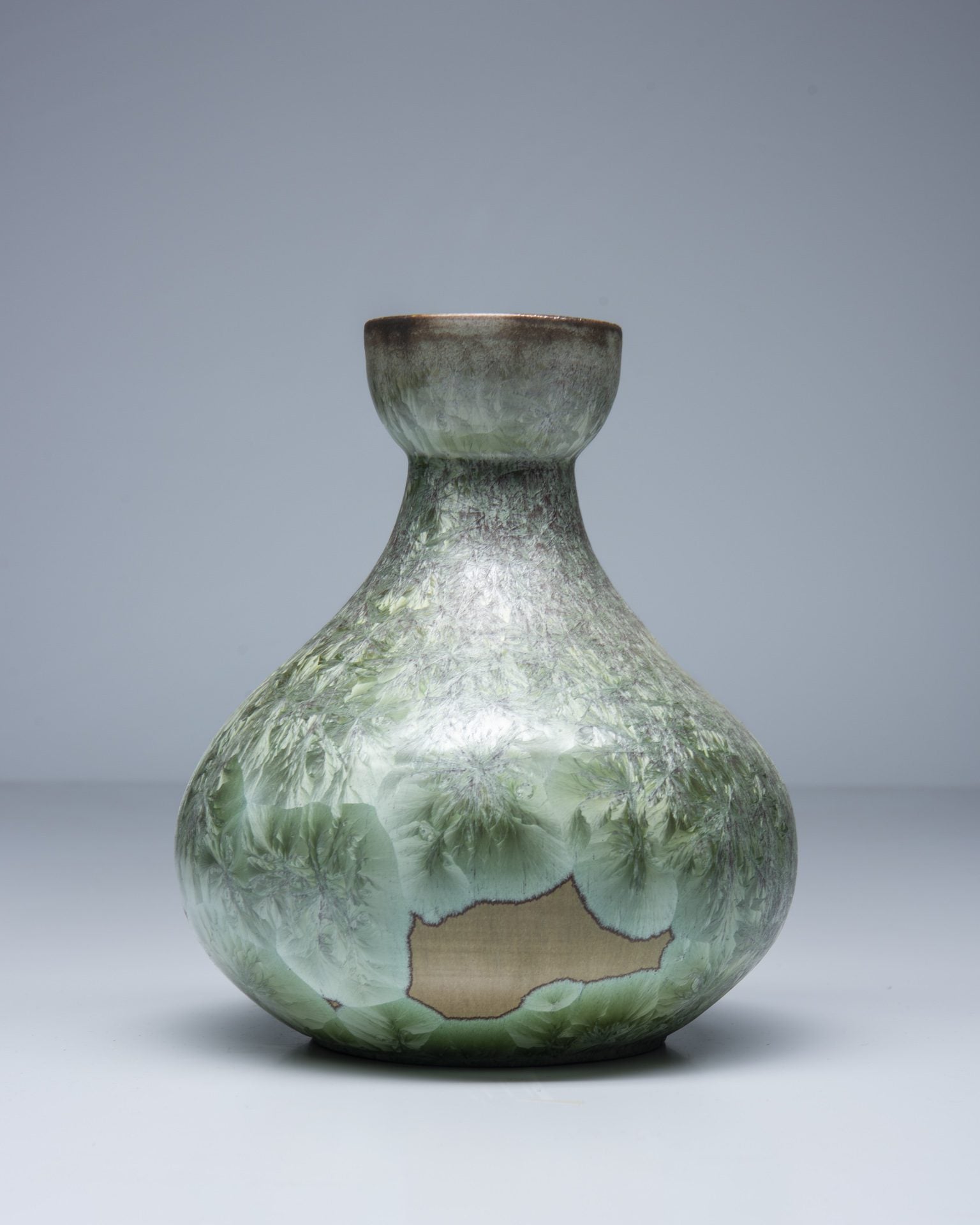 Marius Besson Ceramic vase/ lamp base with nucleations