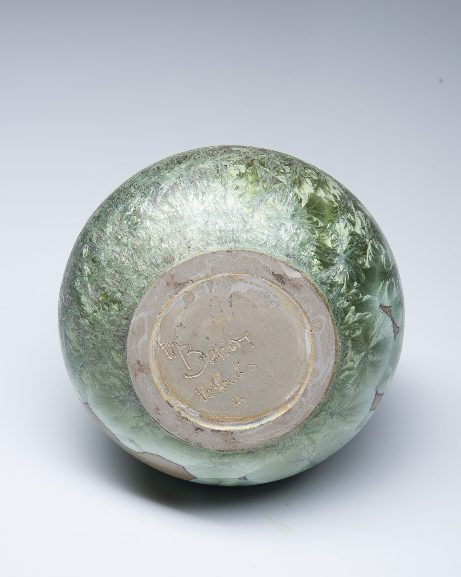 Marius Besson Ceramic vase/ lamp base with nucleations