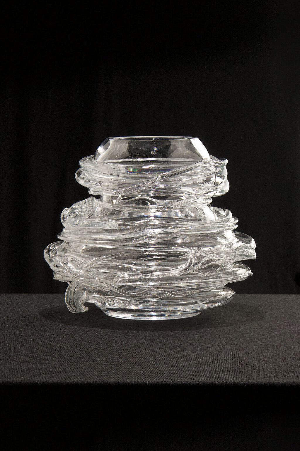 l'Anverre, Sem Schanzer ‘Drop Honey’ Vase in Crystal Glass