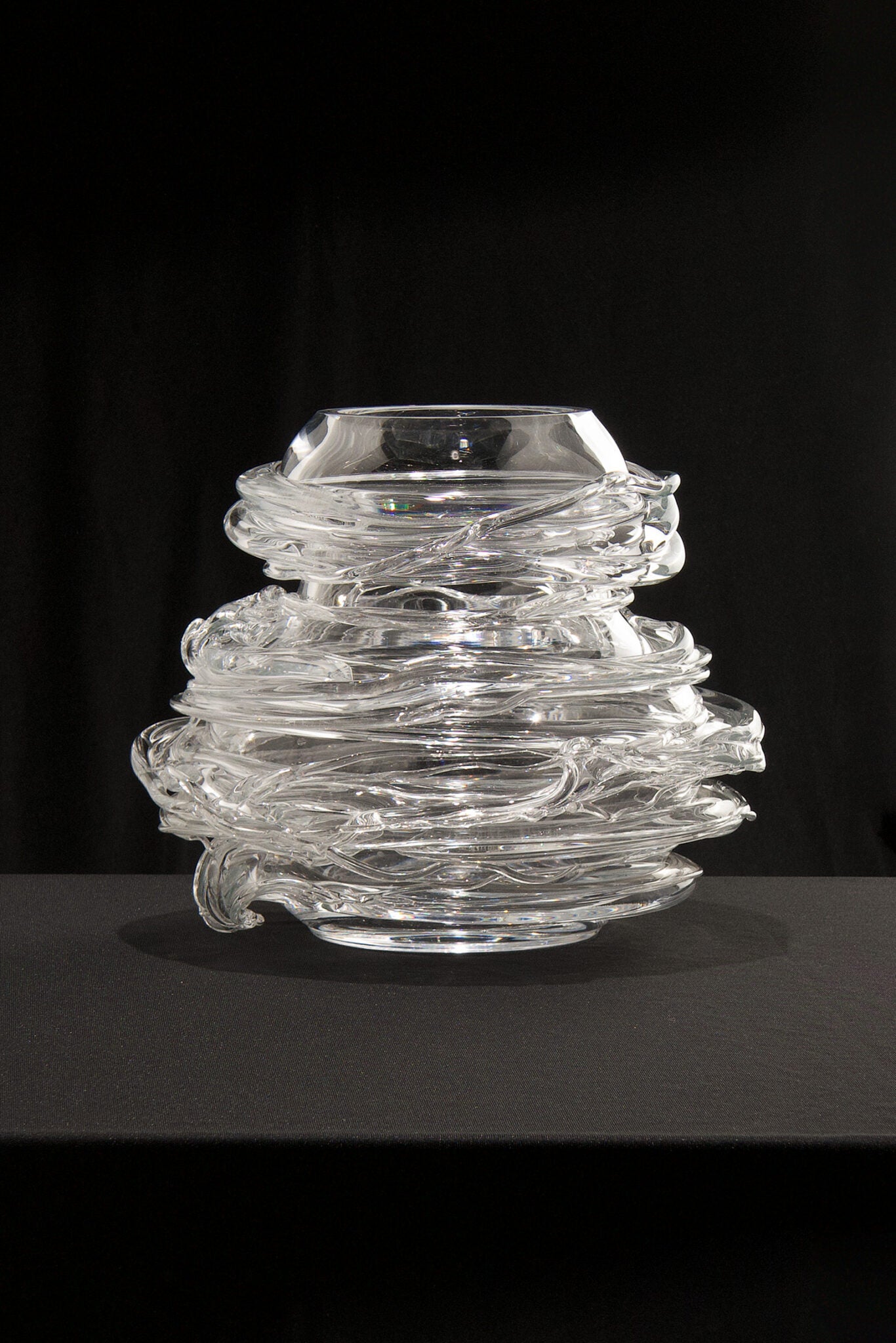 l'Anverre, Sem Schanzer ‘Drop Honey’ Vase in Crystal Glass
