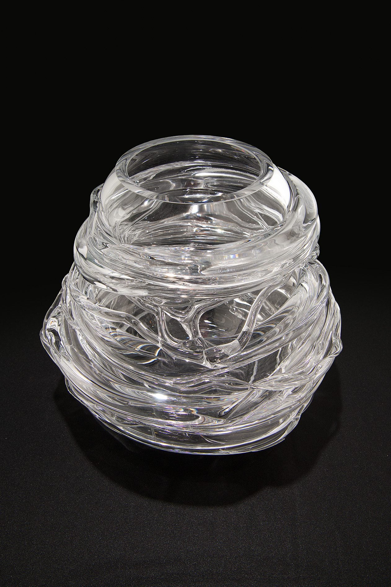 l'Anverre, Sem Schanzer ‘Drop Honey’ Vase in Crystal Glass
