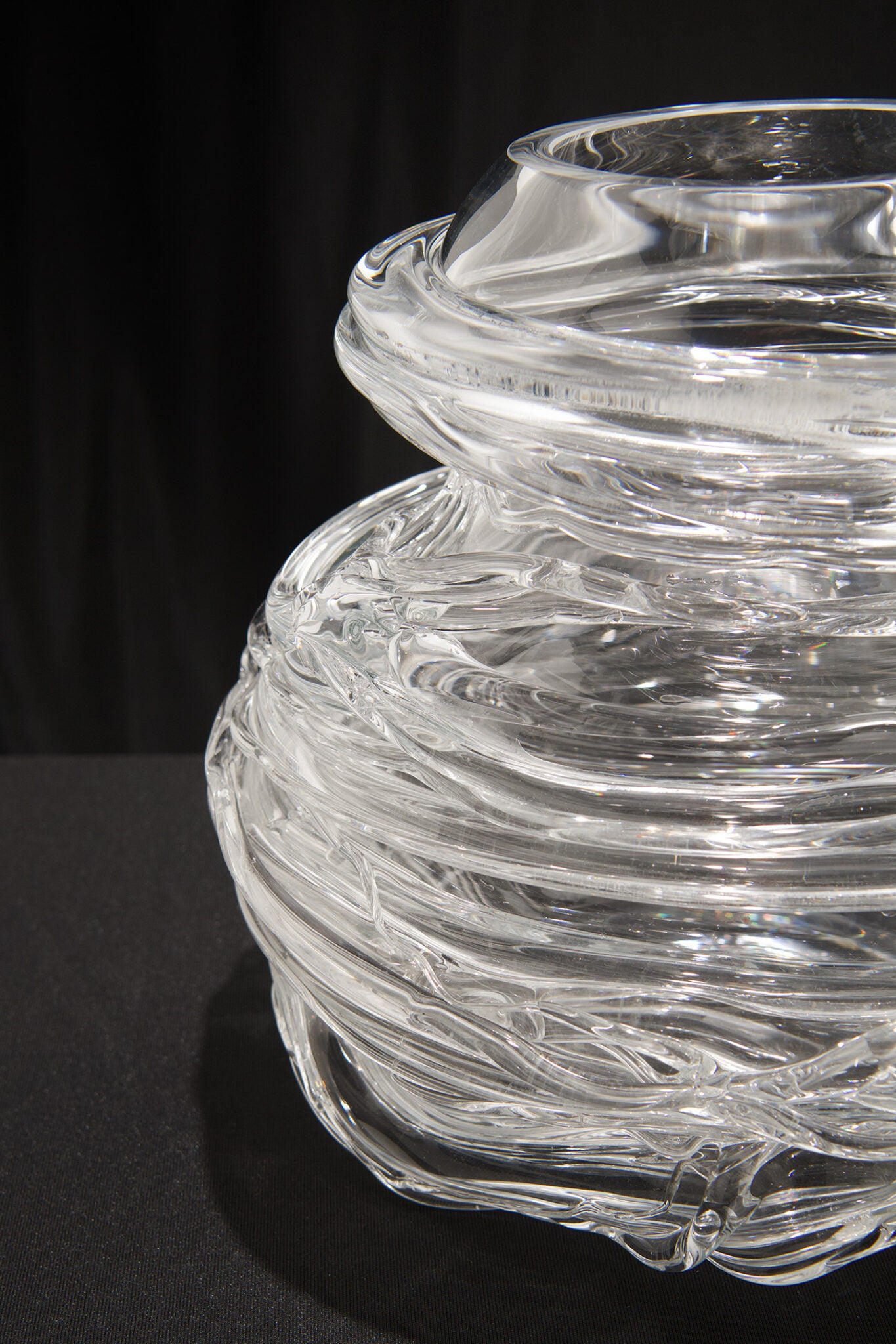 l'Anverre, Sem Schanzer ‘Drop Honey’ Vase in Crystal Glass