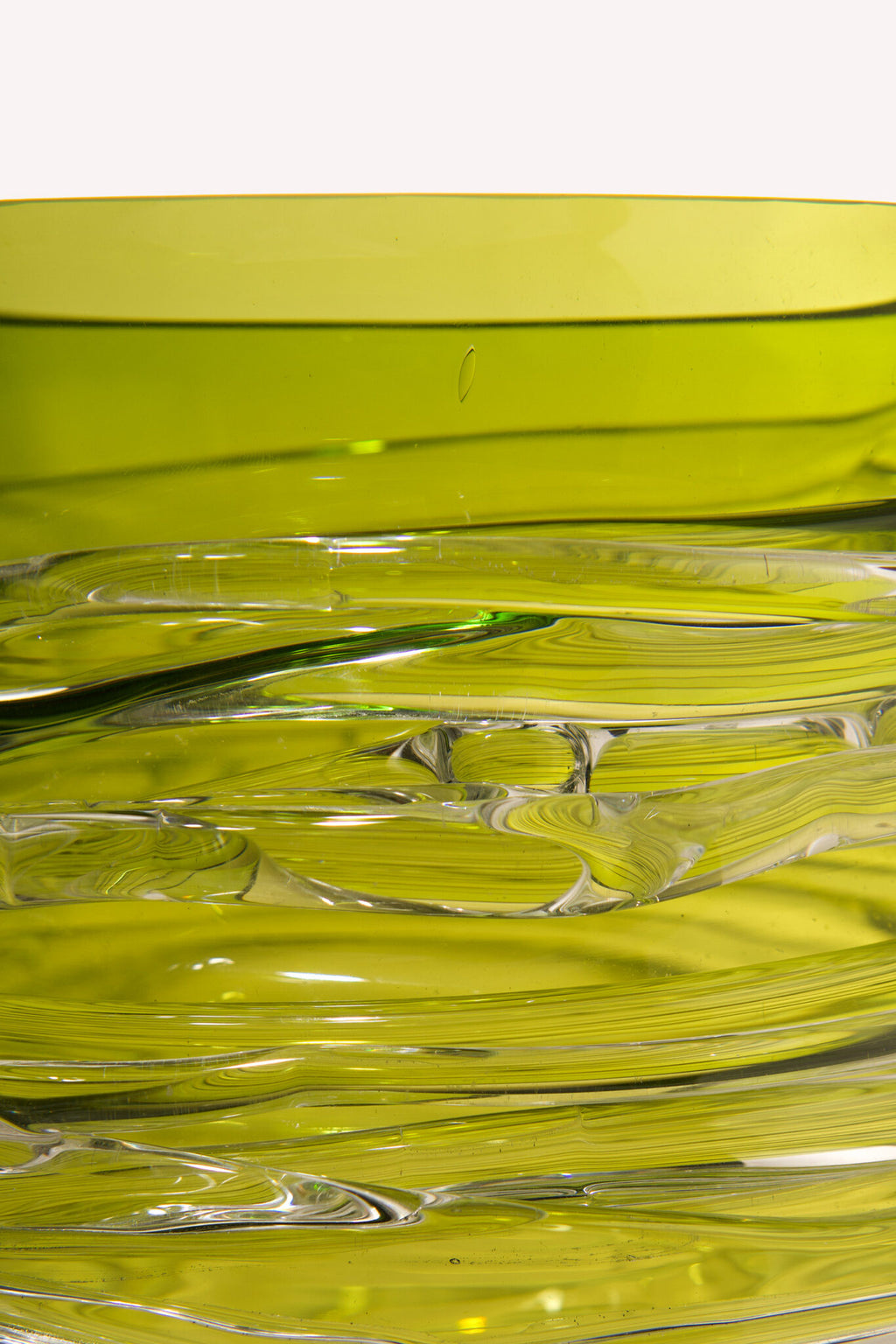 l'Anverre, Sem Schanzer ‘Tamtam Honey’ Vase in Crystal and Green Glass
