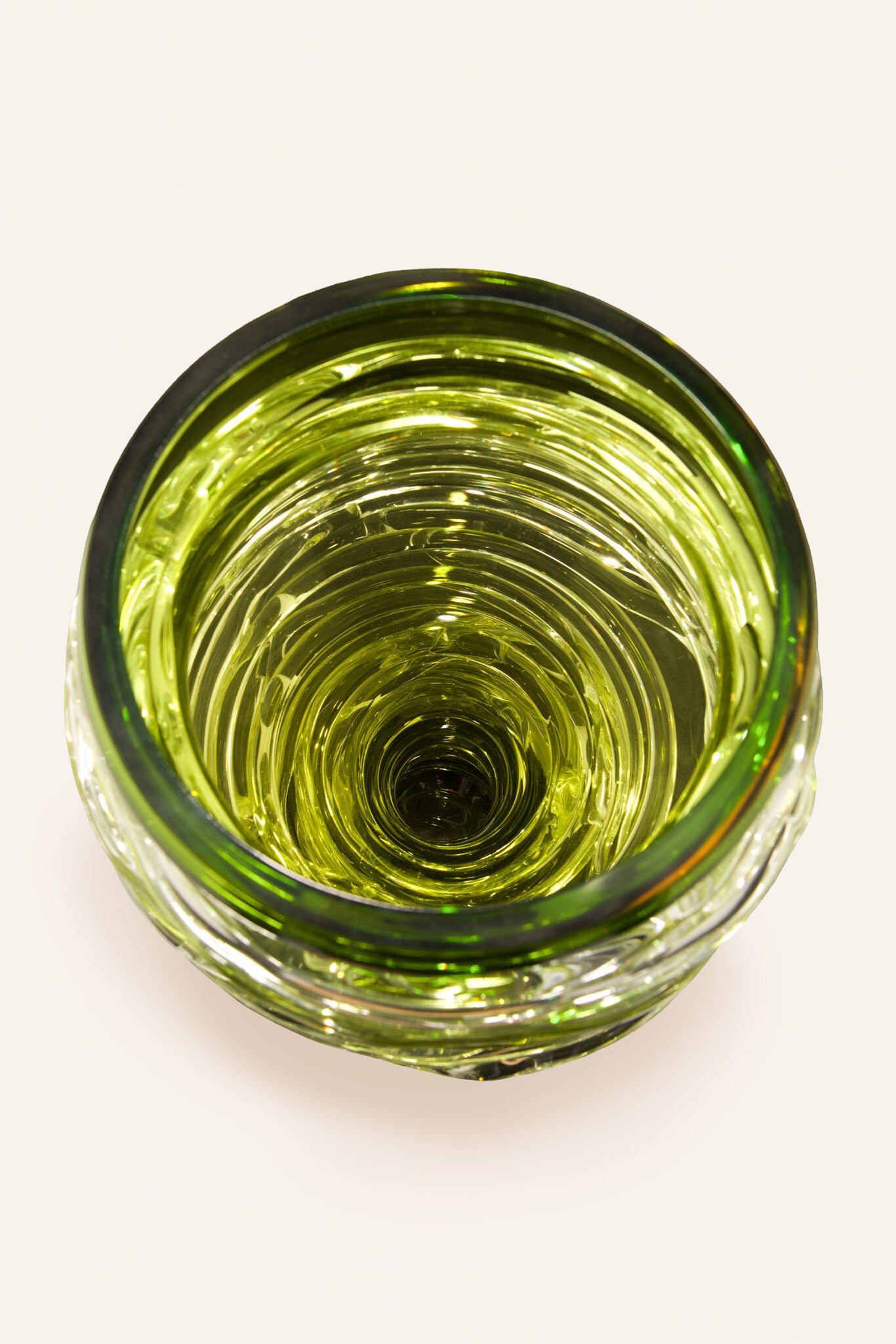 l'Anverre, Sem Schanzer ‘Tamtam Honey’ Vase in Crystal and Green Glass