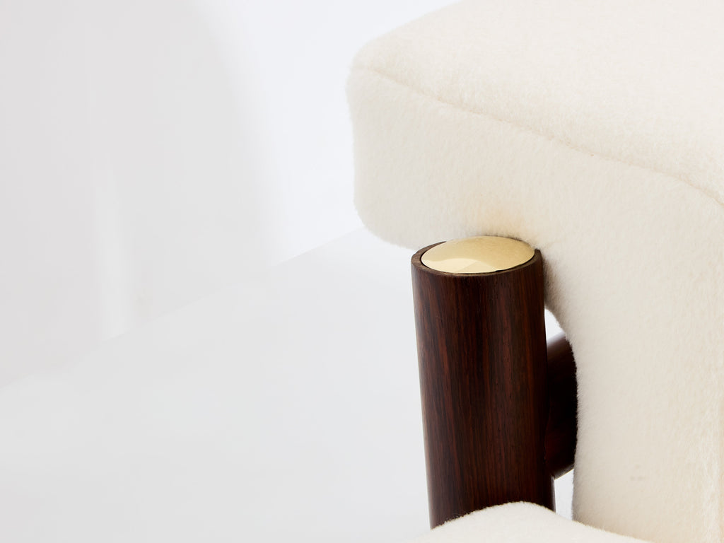 Carlo De Carli pair of armchairs rosewood brass leather 1966