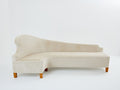 Cesare Lacca three seater curved sofa linen velvet 1950s