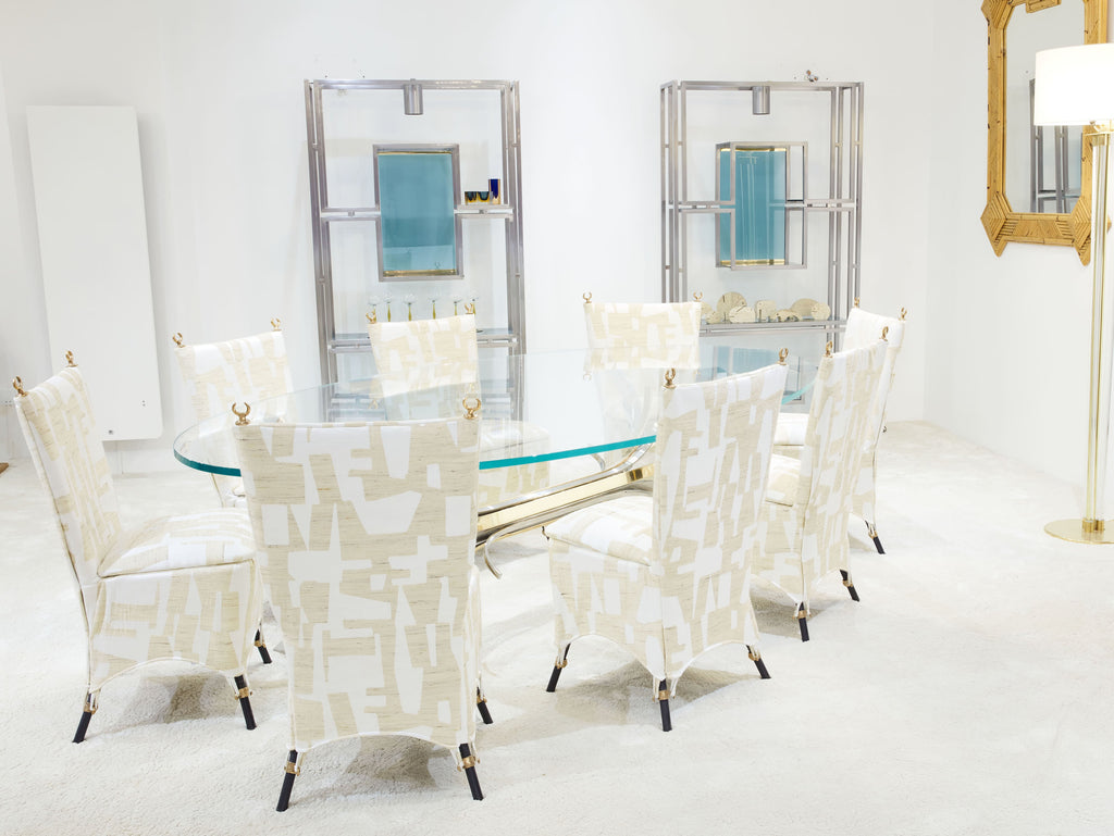 Set of 8 Garouste & Bonetti ‘Jour et Nuit ’ bronze dining chairs 1991