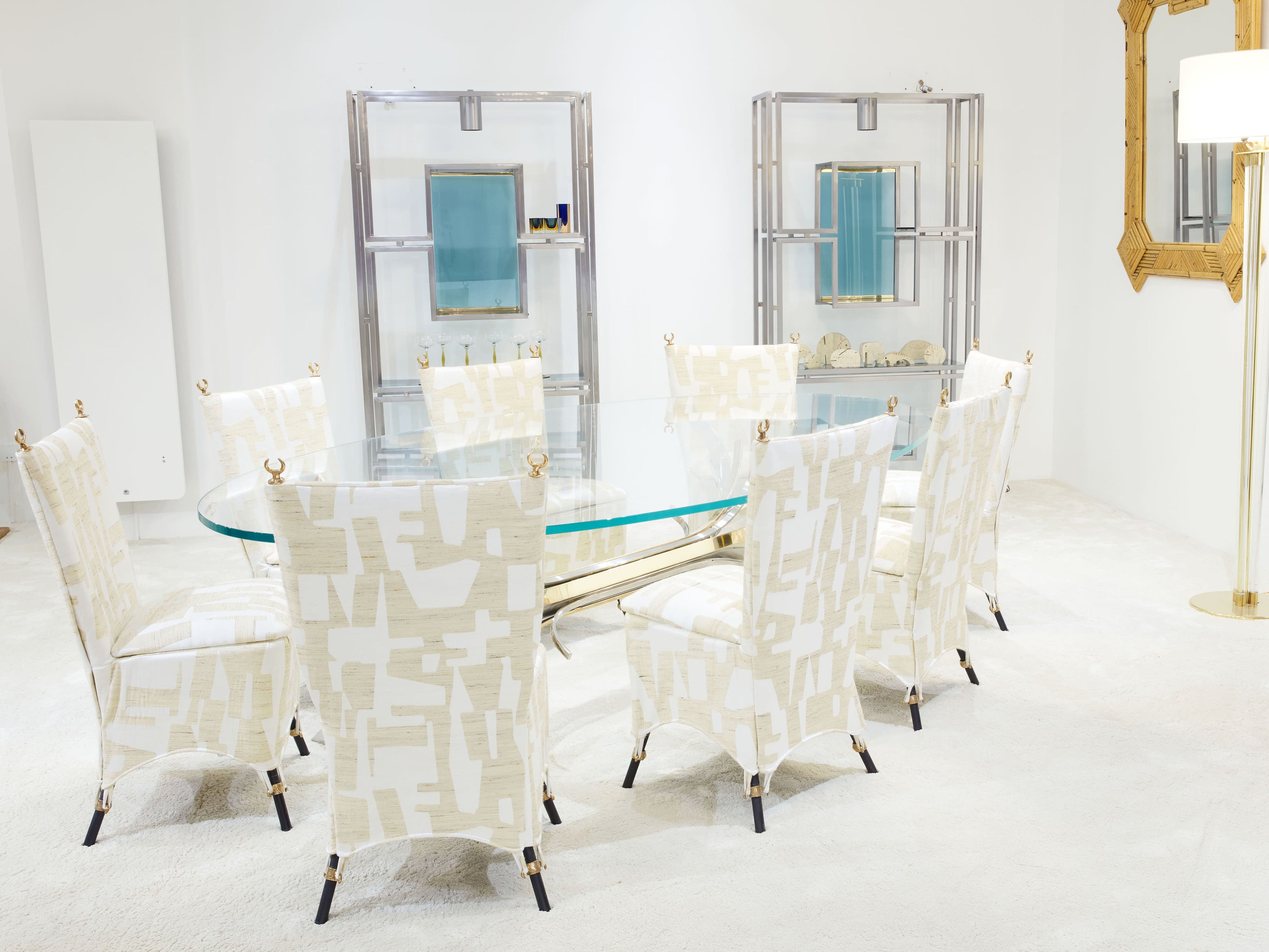 Set of 8 Garouste & Bonetti ‘Jour et Nuit ’ bronze dining chairs 1991