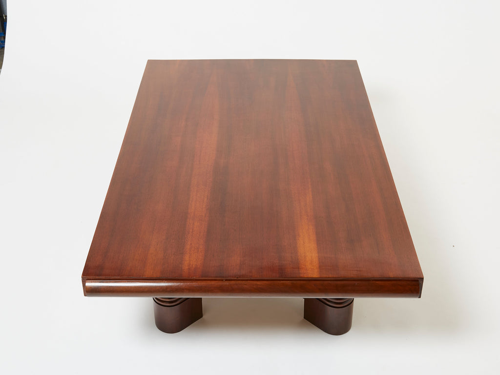Charles Dudouyt large Modernist walnut coffee table 1940