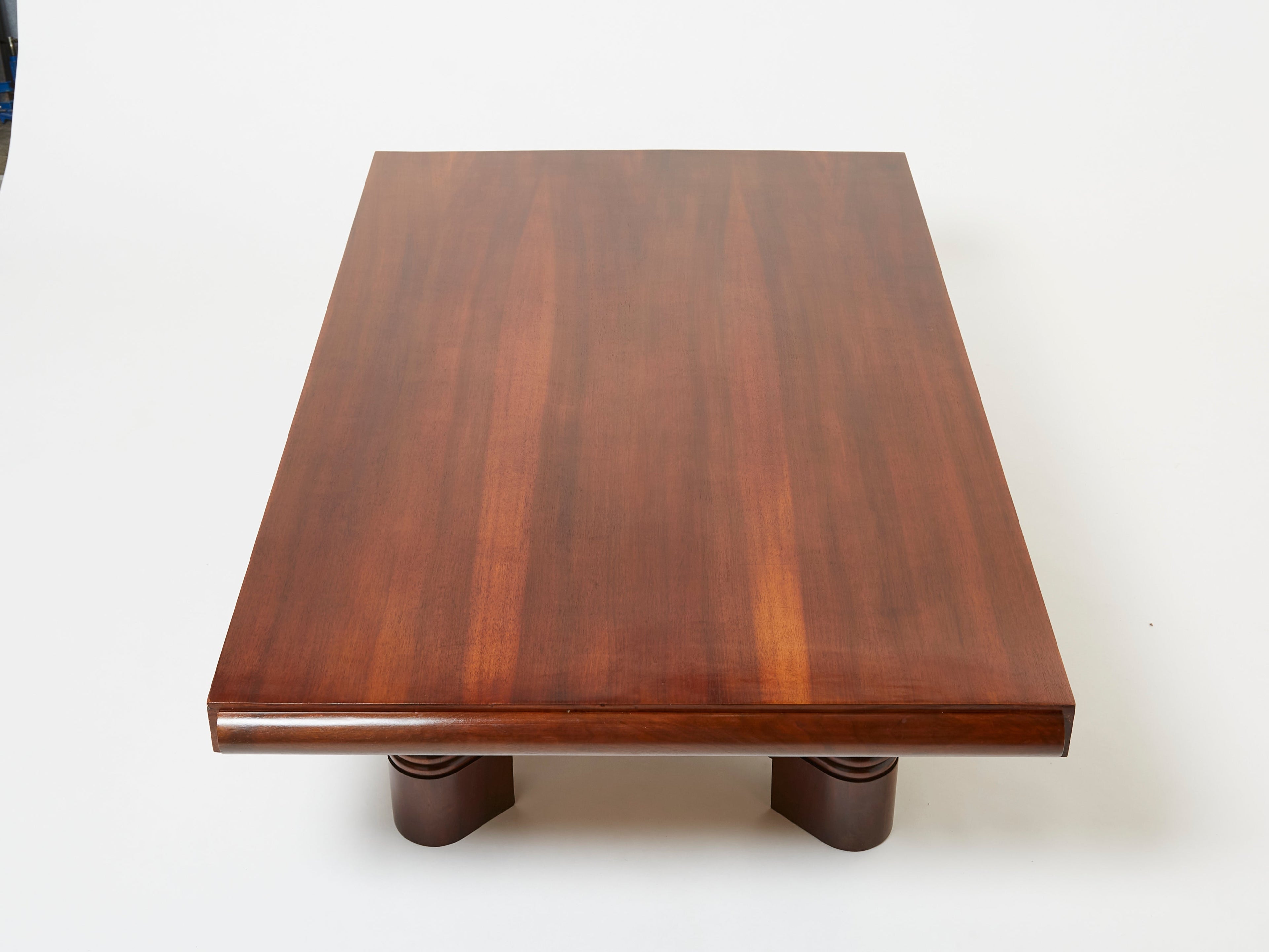 Charles Dudouyt large Modernist walnut coffee table 1940
