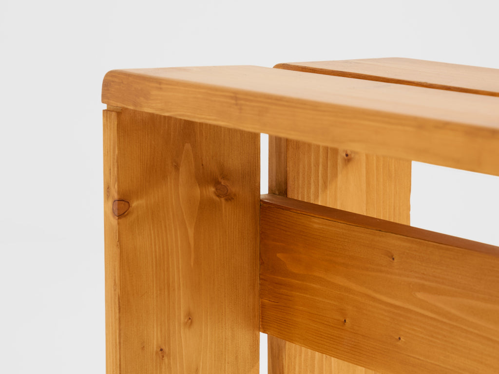Charlotte Perriand pine benches Les Arcs 1970s