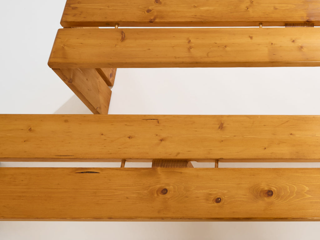 Charlotte Perriand pine benches Les Arcs 1970s