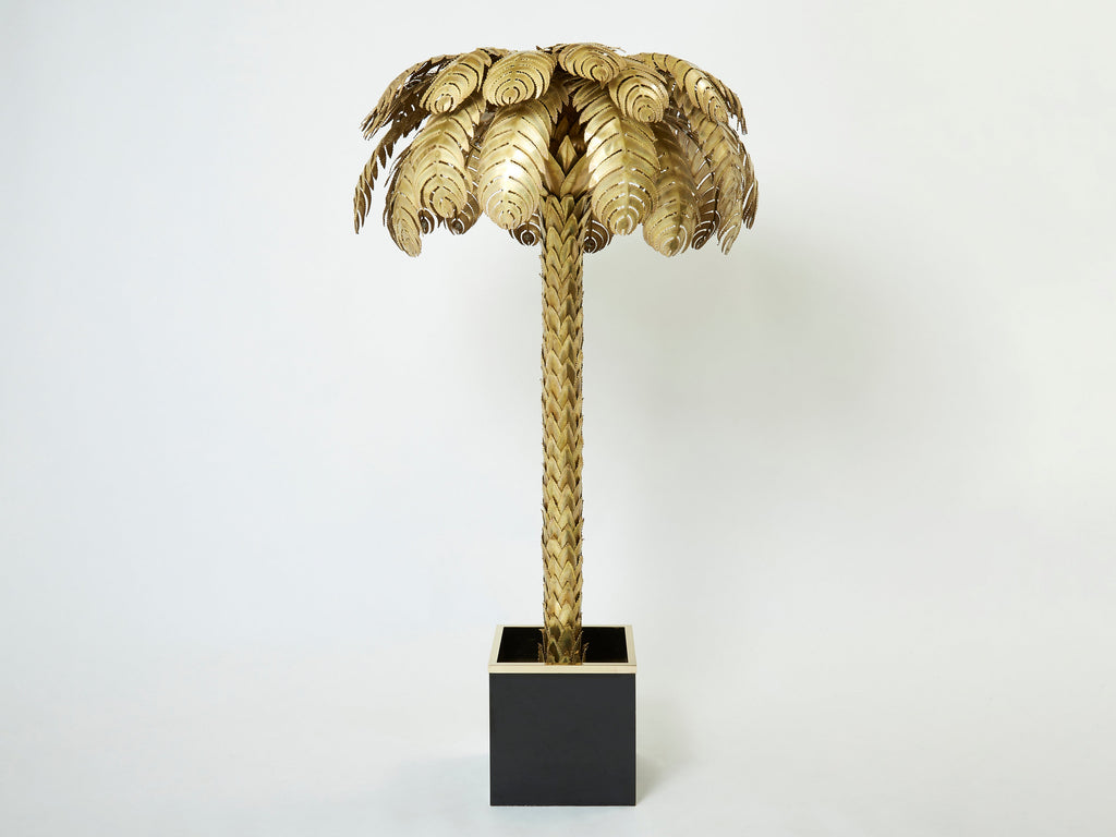 Christian Techoueyres for Maison Jansen brass palm tree floor lamp 1970s