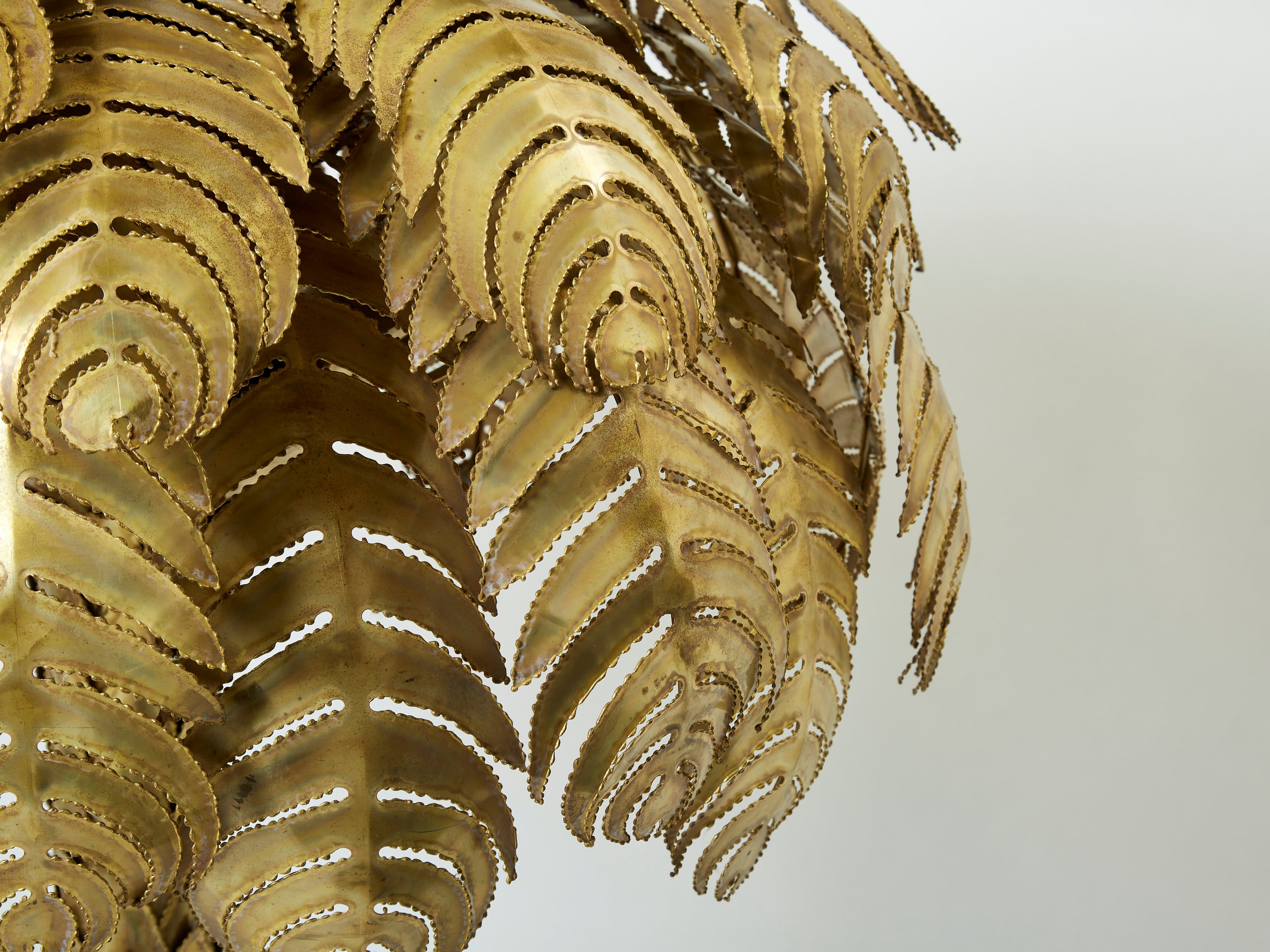 Christian Techoueyres for Maison Jansen brass palm tree floor lamp 1970s