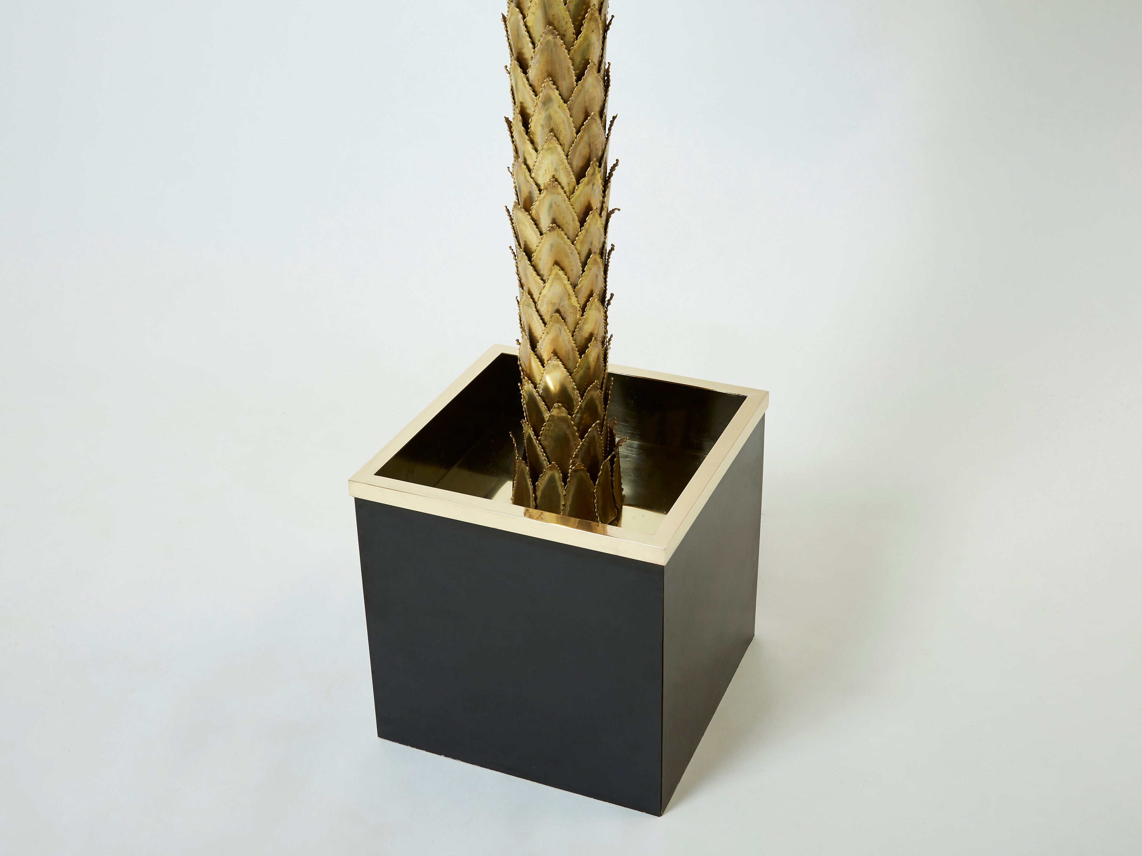 Christian Techoueyres for Maison Jansen brass palm tree floor lamp 1970s